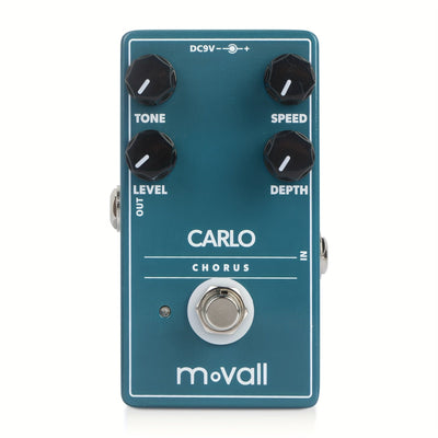 MOVALL MP112 Carlo Chorus Pedal de Efectos para Guitarra Analógica - Aleación de Aluminio, Diseño Azul y Blanco, Control de Manivela, No Requiere Batería, Ideal para Actuaciones en Vivo y Sesiones de Grabación, Accesorio para Actuaciones en Vivo | Pedal