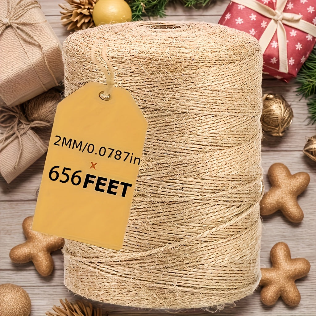 1/3pcs Cuerda de Yute 656ft (200m) para Manualidades, Decoración del Hogar, Jardinería y Uso Exterior - Fuerte, Flexible, Resistente al Desgaste | Cuerda Natural | Cuerda Duradera
