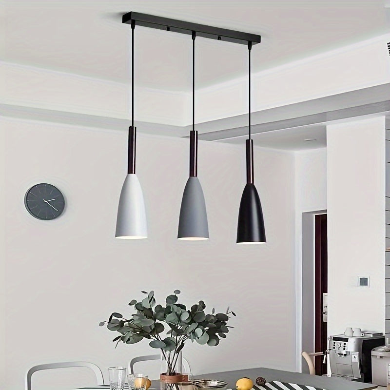 1 ud Lámpara Colgante Nórdica - Moderna Minimalista Simple Multicolor de 3 Cabezas para Cocina, Comedor y Área de Café