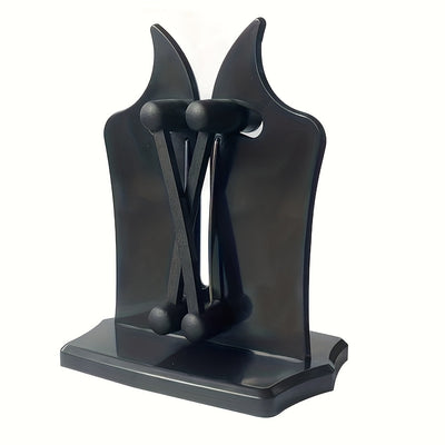 Afilarcuchillos Profesional de 1 Pieza con Ajuste Automático y 3 Acciones en Carburo de Tungsteno - Afilado Sin Esfuerzo para Cuchillos y Tijeras, Base Duradera de ABS, Diseño Negro para Uso en Cocina, Accesorios Gastronómicos | Herramienta de Cocina Mod