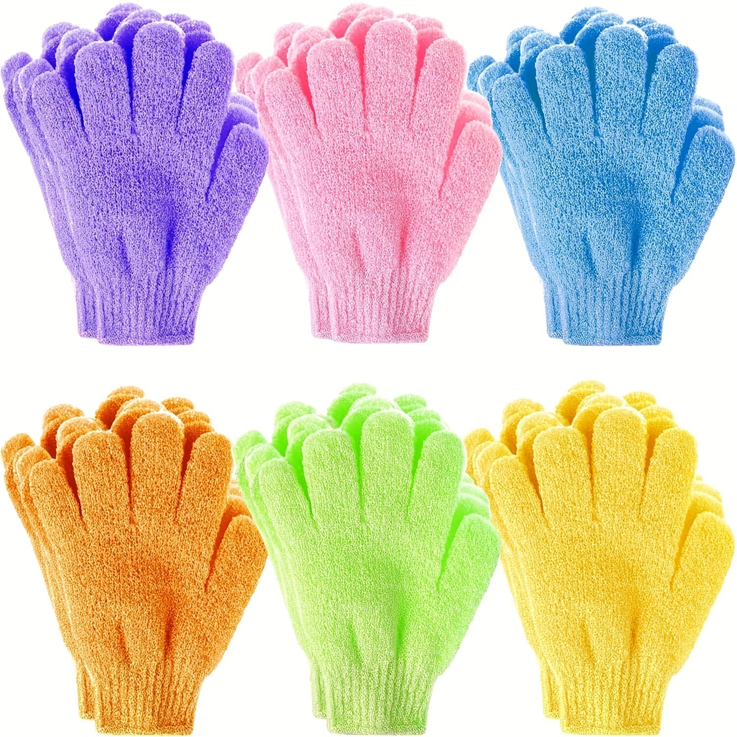5-Pack Exfoliantes Manoplas de Ducha, Manoplas de Exfoliación Corporal de Doble Cara, Manoplas de Toalla de Baño de Masaje de Spa, Exfoliante Corporal para Accesorios de Baño