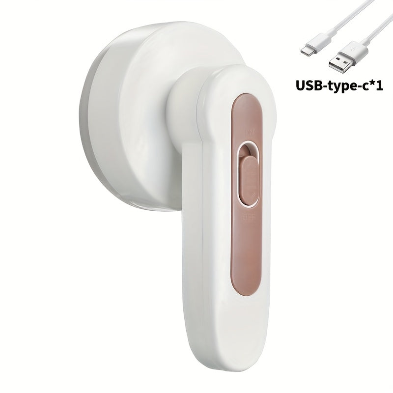 Depiladora de pelusas eléctrica recargable USB - Portátil, fácil de usar para eliminar pelusas de la ropa, batería de litio de 500mAh, color blanco con detalles rosados, herramienta para cuidado de telas | Depiladora ergonómica | Operación sencilla