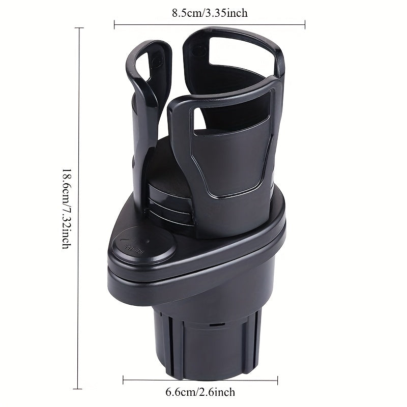 Soporte de vaso para coche 2 en 1, expansible, adecuado para la mayoría de los coches con soporte de vaso giratorio de 360° y extendible, incluye almohadilla amortiguadora resistente a los golpes para un diseño estable de vaso | Estructura sólida, soport