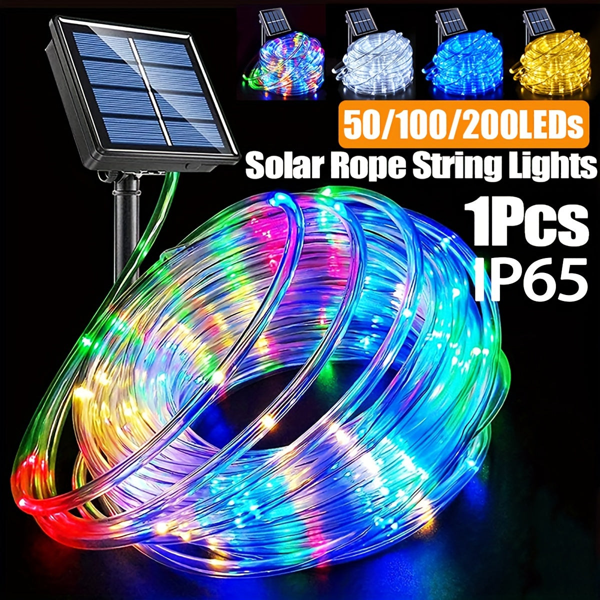 Luz de cuerda LED solar de 22m/12m/7m - Luces de cuerda de hada cambiantes de color para jardín al aire libre, decoración de Navidad y Halloween, IP65, batería de níquel, instalación fácil, ambiente festivo | Decoración festiva | Luces cambiantes de colo