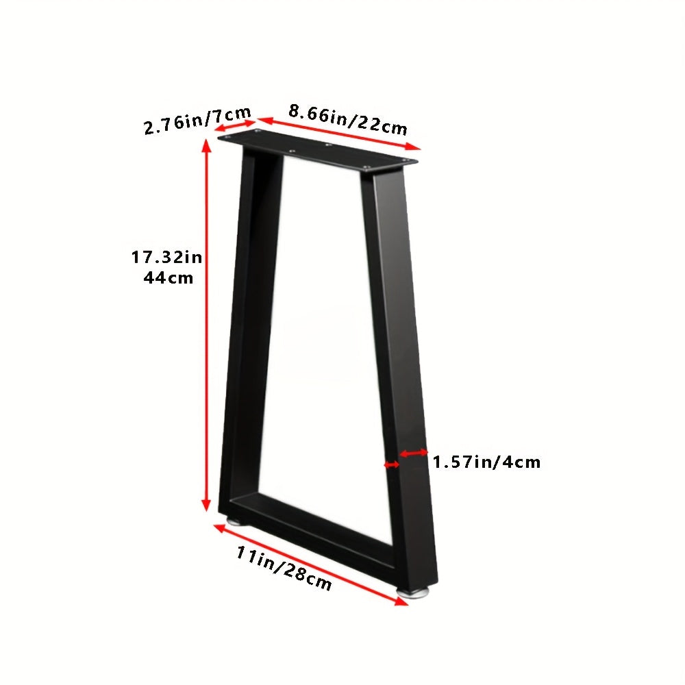 Patás de muebles metálicos trapezoidales de alta resistencia, acabado metálico antiguo, patás de mesa robustas con tapas de goma antideslizantes, con tornillos de montaje para escritorio, sofá, mesa de conferencias y soporte de marco de silla de oficina