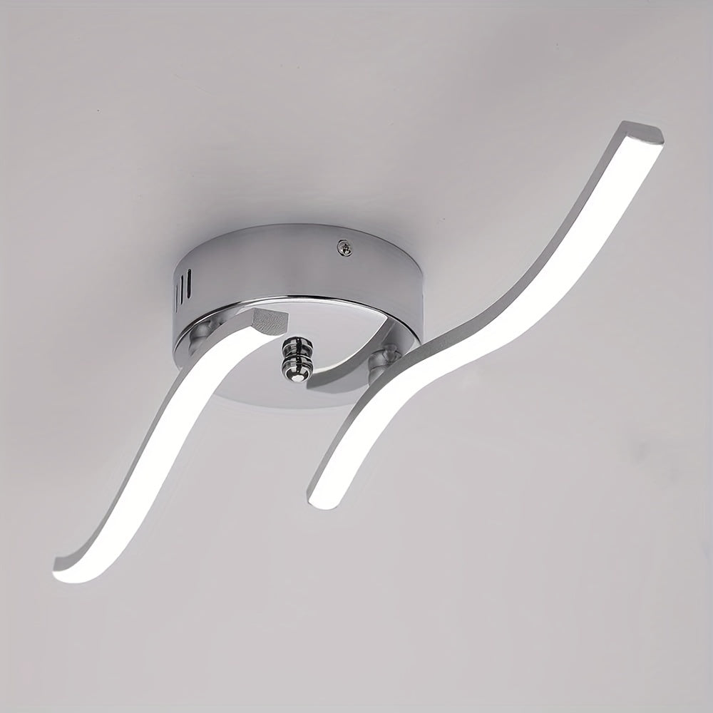 Luces de Techo LED, Diseño Moderno de Luces Curvas para Techo, 2 Barras de Luz LED Integradas con Cambio de Color CCT-3 por Interruptor de Pared 3000K/4000K/6000K para Sala de Estar, Dormitorio, Cocina y Pasillo