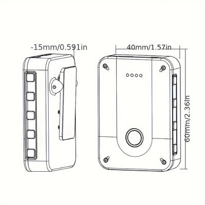 Sistema de micrófono inalámbrico WP-9 de 2,4 GHz con monitor de auriculares, transmisor y receptor recargable por USB-C, funcionalidad de estéreo/mono/silencio, conectividad universal, alimentado por batería de litio
