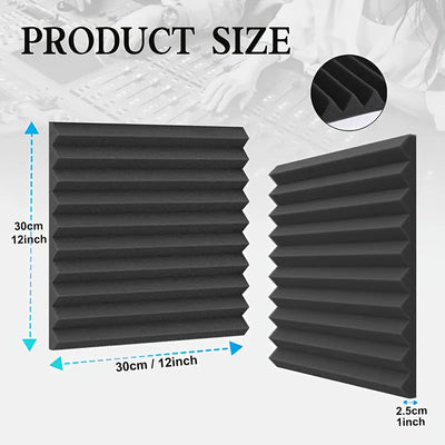 36 piezas de Paneles de Espuma Insonorizante y Blanco 30 * 30 * 2.5cm, Adecuados para Salas de Batería, Estudios de Grabación y Paredes de KTV - Absorbe Ruido e Isola, Panel Modular | Espuma de Alta Densidad, Tablero Acústico con Adhesivo