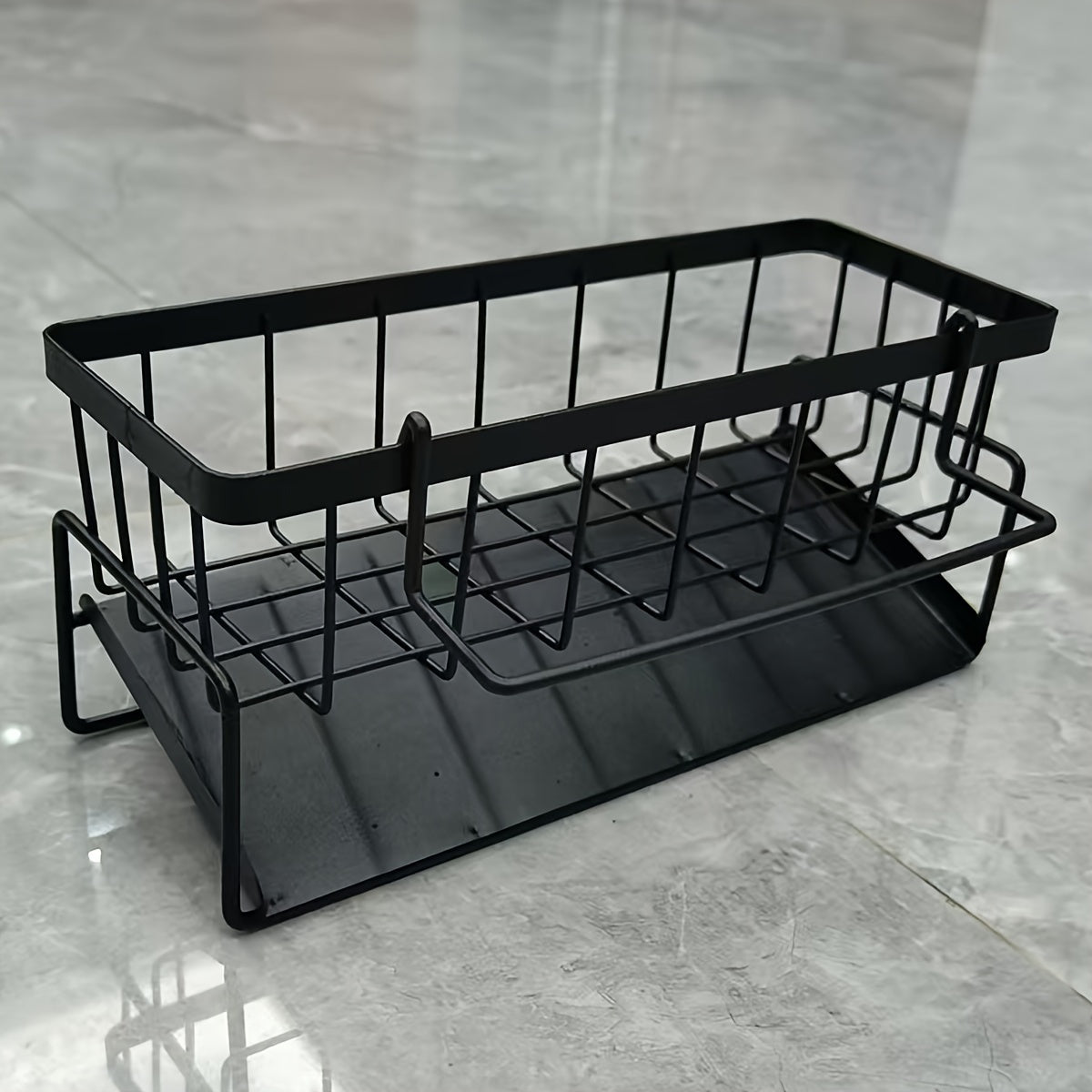 Organizador de Fregadero de Cocina de Acero Inoxidable - Estante de Almacenamiento que Ahorra Espacio con Porta-Panfleto, Metal, para Esponjas, Jabones, Cepillos y Paños, No Eléctrico, Equipo y Suministros de Alimentación, Ideal para Uso en la Cocina del