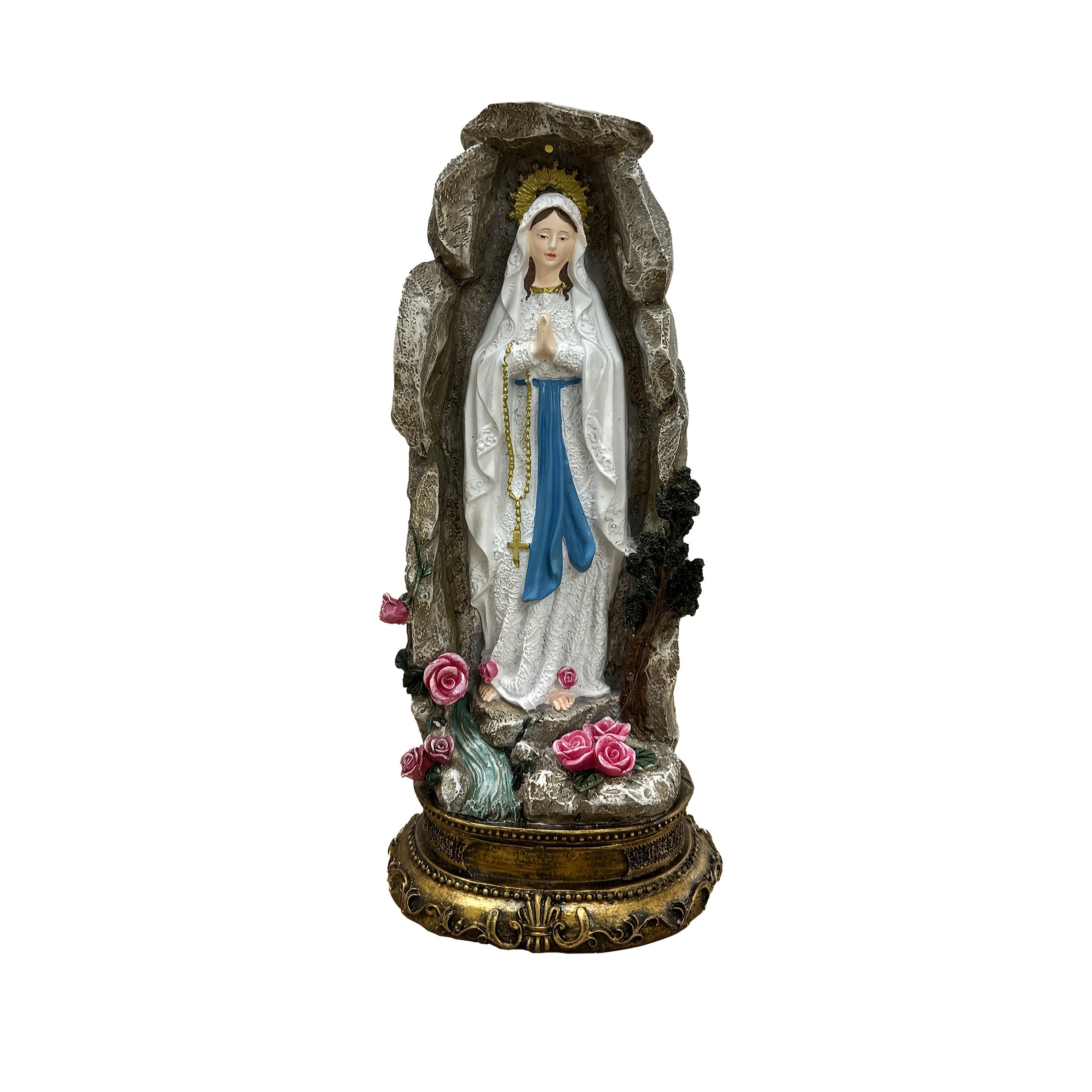 Lámpara Solar IP44, Estatua Religiosa de la Virgen María en Resina para Festivales, Luz Decorativa para Paisajes Exteriores, Adecuada para Jardines y Patios, Regalo de Vacaciones para Amigos