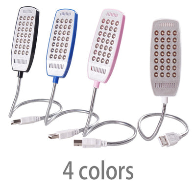 Lámpara nocturna USB con 28 LED súper brillantes, interruptor, portátil, para computadora y lectura