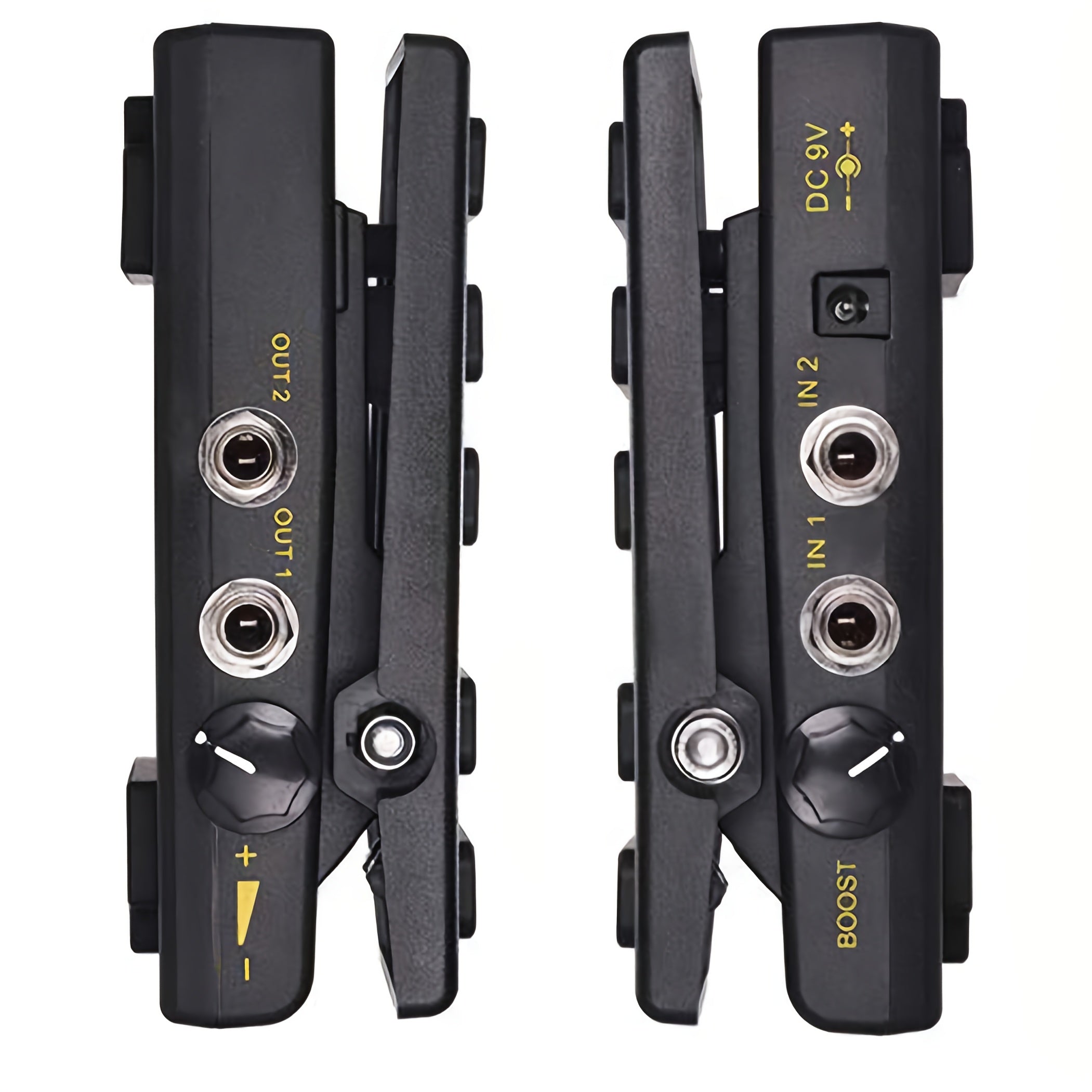 Pedal de volumen dual de AHAJII - Controles de aumento y reducción, señal analógica, pedal de efecto de guitarra negro para amplificadores de guitarra, DC 9-36V, no necesita batería, pedal de guitarra