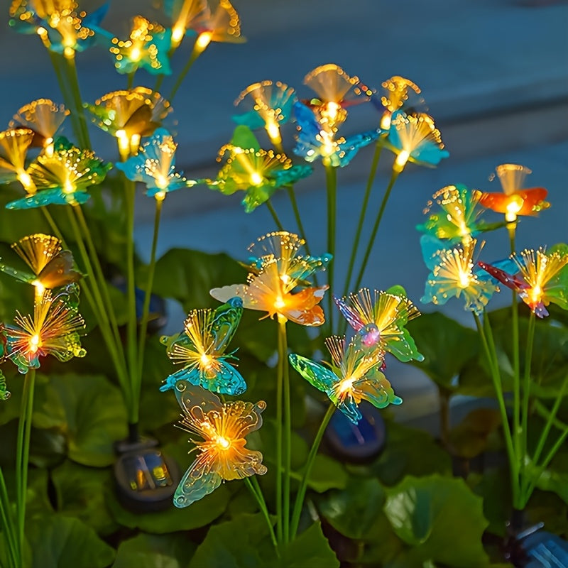 Luces solares de mariposa para exteriores - Sensor inteligente 2 modos de iluminación, luces de patio de jardín de alta calidad y duraderas de plástico para uso interior/exterior, decoración de bodas y fiestas, decoración de mariposas, iluminación de sen