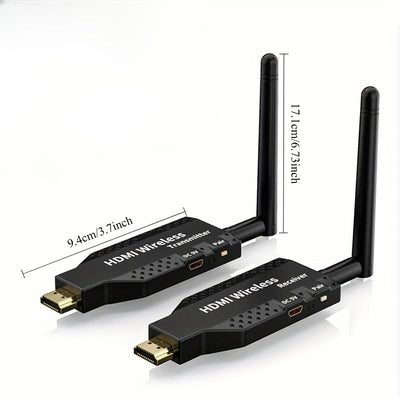 2 Piezas Extensor sin varillas de Audio y Video 50m 5G 1080P HDTV Transmisor Receptor para Cámara PS4, PC, Monitor o Proyector con 1 TX-4 RX
