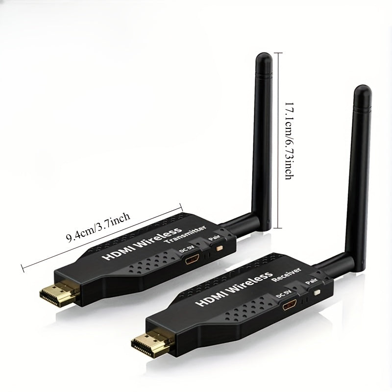 2 Piezas Extensor sin varillas de Audio y Video 50m 5G 1080P HDTV Transmisor Receptor para Cámara PS4, PC, Monitor o Proyector con 1 TX-4 RX