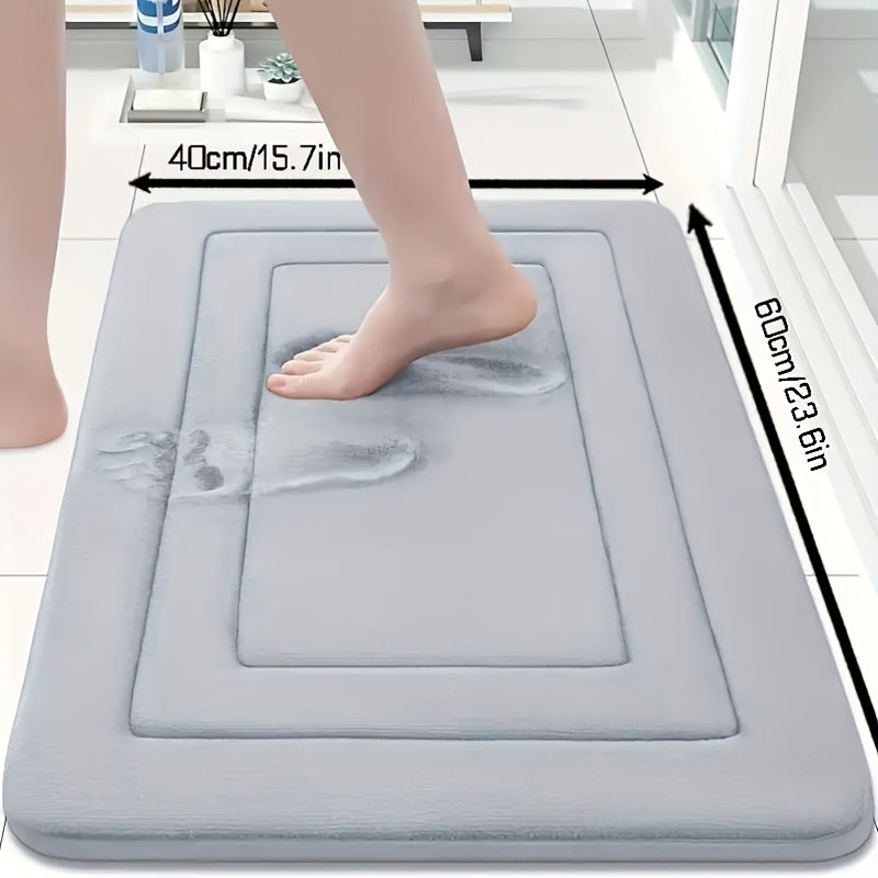 1 alfombra de baño con memoria viscoelástica vintage - Absorbente, antideslizante, tapete de cocina con diseño floral en gris, beige y azul - Base cómoda para estar de pie en sala, dormitorio, baño, lavandería y oficina - Lavable a máquina, suave y durad