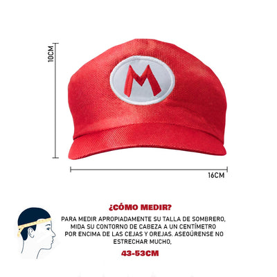 Gorra Mario Bros Disfraz Infantil Caricatura Videojuegos BP03N