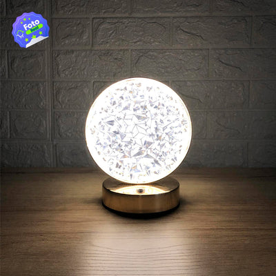 Lámpara Táctil Efecto Cristal Mesa De Noche Recargable LAIPARA-2