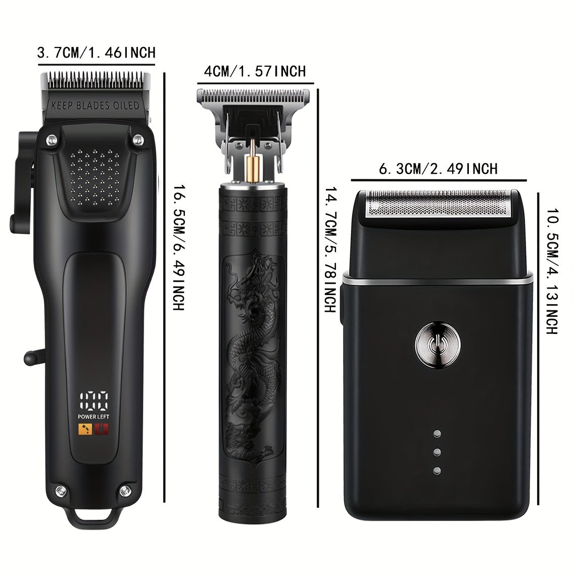 Juego Profesional de Corte de Pelo para Hombres, Juego de Cortapelos Recargable sin varillas y Kit de Peluquería, Máquinas de Afeitar Eléctricas y Recortadores de Barba, Portátil sin Cable, Corte Preciso