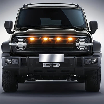 Luces decorativas LED para parrilla automotriz, luces ambientales auxiliares amarillas, ideales para sedanes, SUVs y camionetas, sin batería