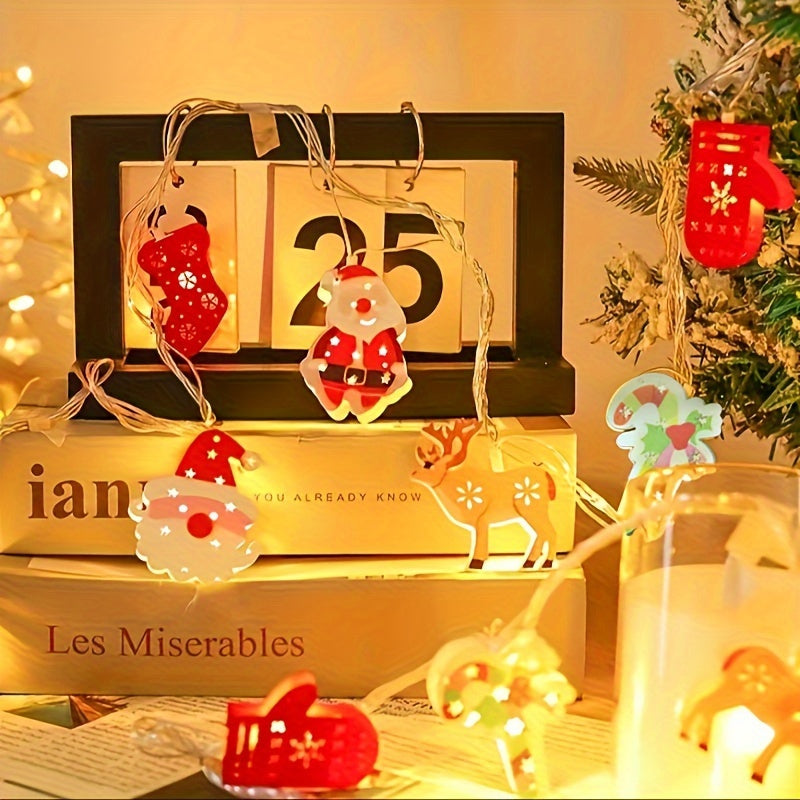 Decoración Brillante, Encantadoras Luces de Navidad LED - Santa, Muñeco de Nieve y Más - Perfectas para Decoración Navideña Interior, Fiestas y Ambiente de Dormitorio [Pilas No Incluidas], Decoraciones Navideñas
