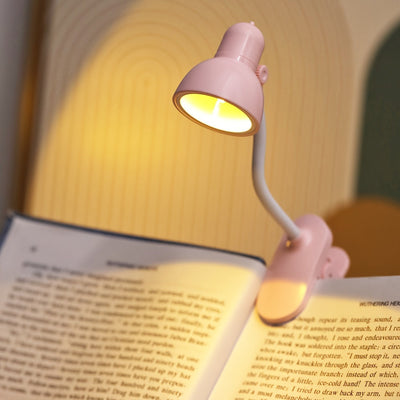1/2 piezas Luz de Libro Mini LED Rosa y Blanca con Brazo Ajustable - Lámpara Portátil para Lectura Nocturna en Dormitorios, Luz Decorativa de Mesa a Pilas, Ideal para Leer en la Cama o Escritorio, lámpara mini para leer con clip