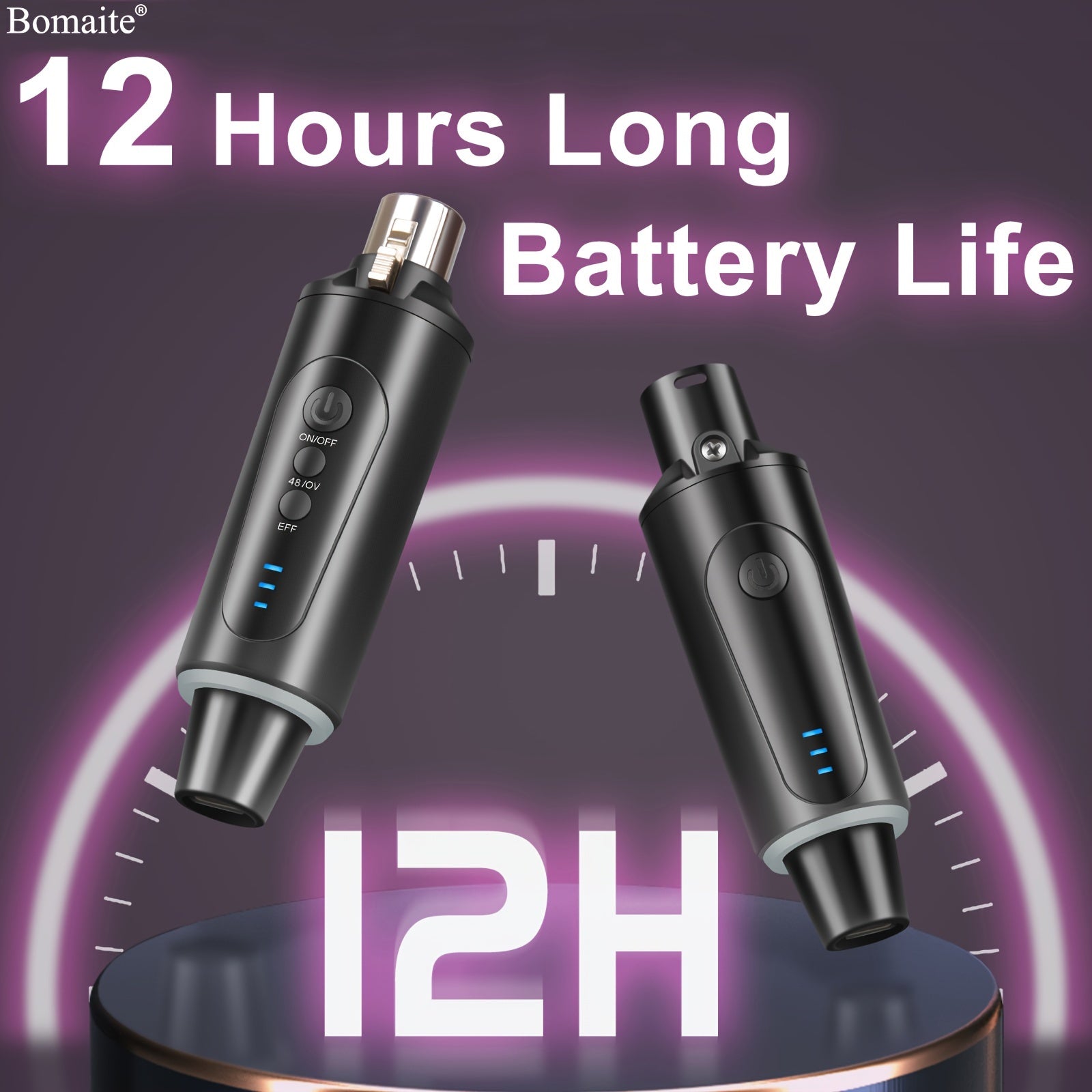 Sistema inalámbrico de transmisor y receptor de micrófono Bomaite XLR, carga USB, potencia máxima de 5W, mezclador de audio portátil tipo C para micrófonos dinámicos y de condensador, sistemas de PA - sin cargador incluido