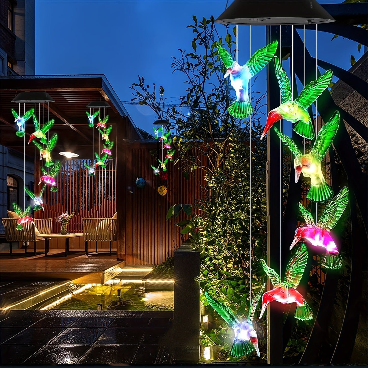 Luces solares para avispas con cambio de color - Luces LED para jardín al aire libre con plástico duradero, ideales para patio, porche, jardín y decoración de paisajes - Regalo ideal para mamá, abuela, esposa, tía, hermana, luces solares para jardín, ilu