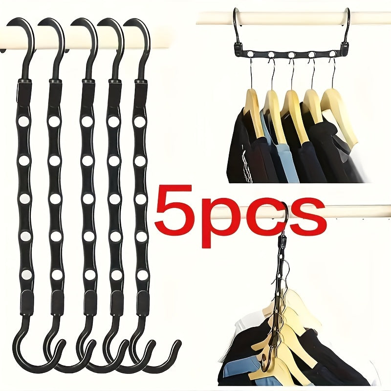 5/10 piezas Perchas de plástico plegables giratorias, Perchas multifuncionales de cinco orificios que ahorran espacio, Perchas maravillosas, Organizador de armario para decoración de dormitorio, Rejillas de secado