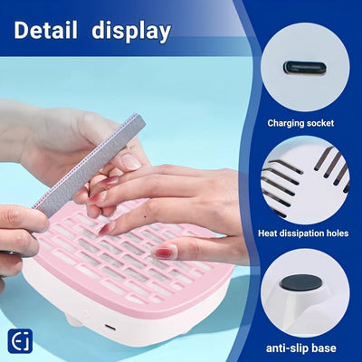 1/5/10pcs Recogedor de Polvo para Uñas con Motor y Cepillo USB - Limpiador Compacto de Residuos, Compatible con Máquinas de Uñas, Incluye Filtro - Para Salón, Hogar, Spa, Manicura/Pedicura DIY - Sistema Ligero y Duradero en Rosa, Diseño Cuadrado Elegante