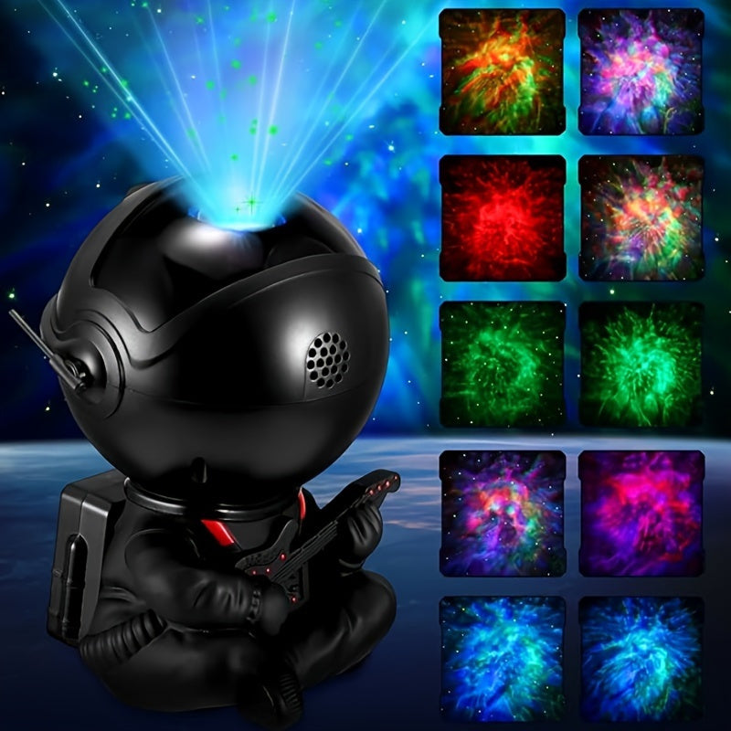 Proyector de Luz Estelar de Nebulosa Galáctica | Alimentado por USB, Control Remoto | Efectos Espaciales Multicolor para Dormitorio y Ambiente de Fiesta | Diseño Artístico de Astronauta con Modos de Iluminación Ajustables | Regalo Ideal para Entusiastas