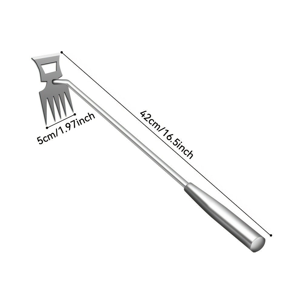 1 pieza de Oasis 5 dientes, cuchara de hierro inoxidable, cuchara de hierro con borde dentado, cuchara de hierro con mango de madera para cavar, trasplantar, suelos sueltos - Herramienta de jardinería multifuncional, herramientas y accesorios de jardiner