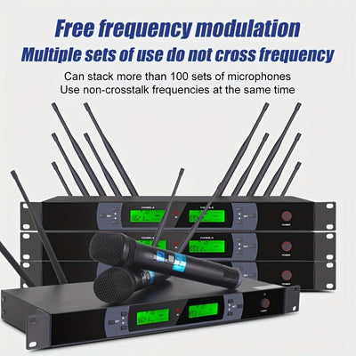 Conjunto de Sistema de Micrófono Dinámico Inalámbrico para Karaoke en Casa con Micrófono Profesional UHF XLR NXG, Utilizado para Discurso y Sonido en Bodas e Iglesias