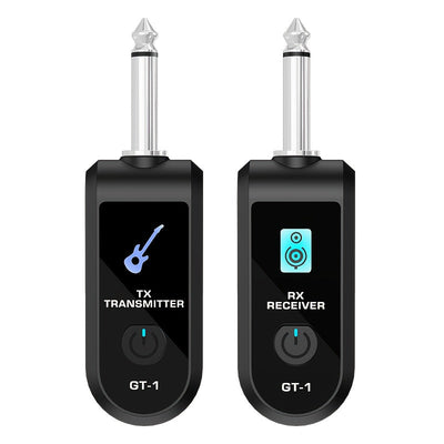 Sistema de captación de guitarra inalámbrico con enchufe de 6,35 mm, batería de litio recargable incorporada, transmisor y receptor inalámbricos para guitarra, violín, teclado, preamplificador y instrumentos electrónicos.