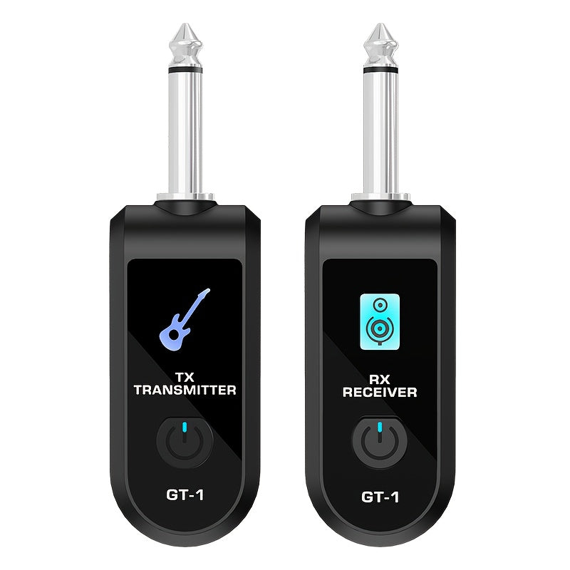 Sistema de captación de guitarra inalámbrico con enchufe de 6,35 mm, batería de litio recargable incorporada, transmisor y receptor inalámbricos para guitarra, violín, teclado, preamplificador y instrumentos electrónicos.