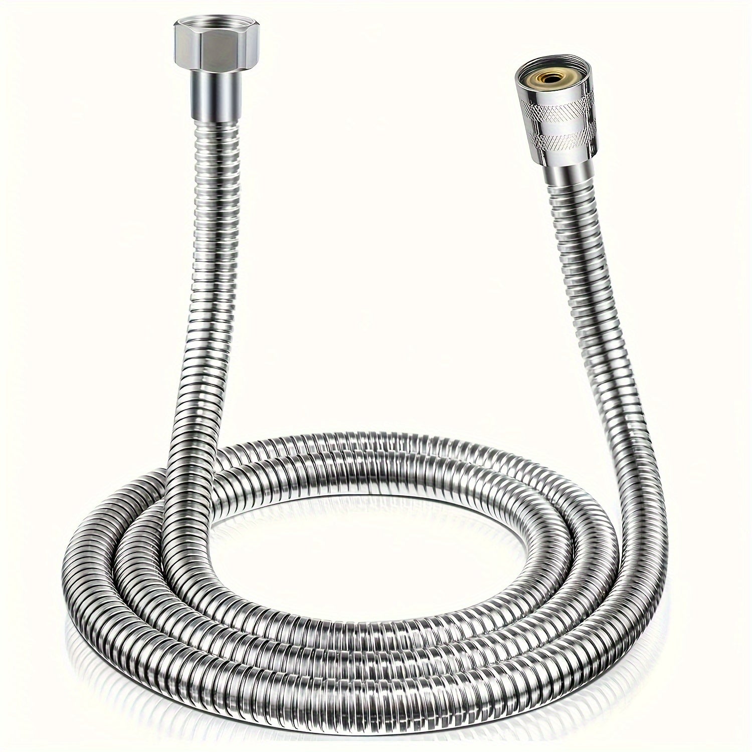 Manguera de ducha de acero inoxidable FlexiShower 1.2m/1.5m/2m/3m, extensión de tubería de cabeza de ducha anti-encorvadura cromada con accesorios de latón y junta de silicona, no necesita electricidad, ajuste universal para bañera y ducha