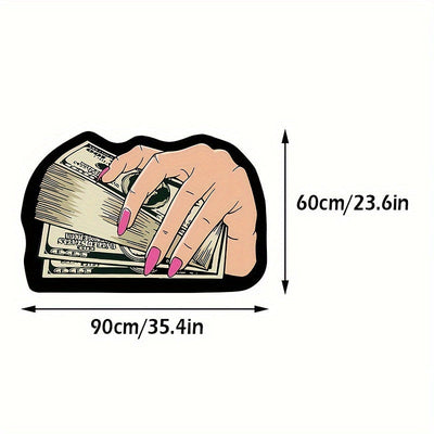 1pc Alfombra Suave Antideslizante con Patrón de Dólares Ideal para Sala de Estar, Dormitorio, Baño, Sala de Juegos, Lavable en Máquina, Felpudo Decorativo con Forma de Dibujos Animados Lindo y Cómodo para Entrada, Tapete de Alta Calidad para Decoración d