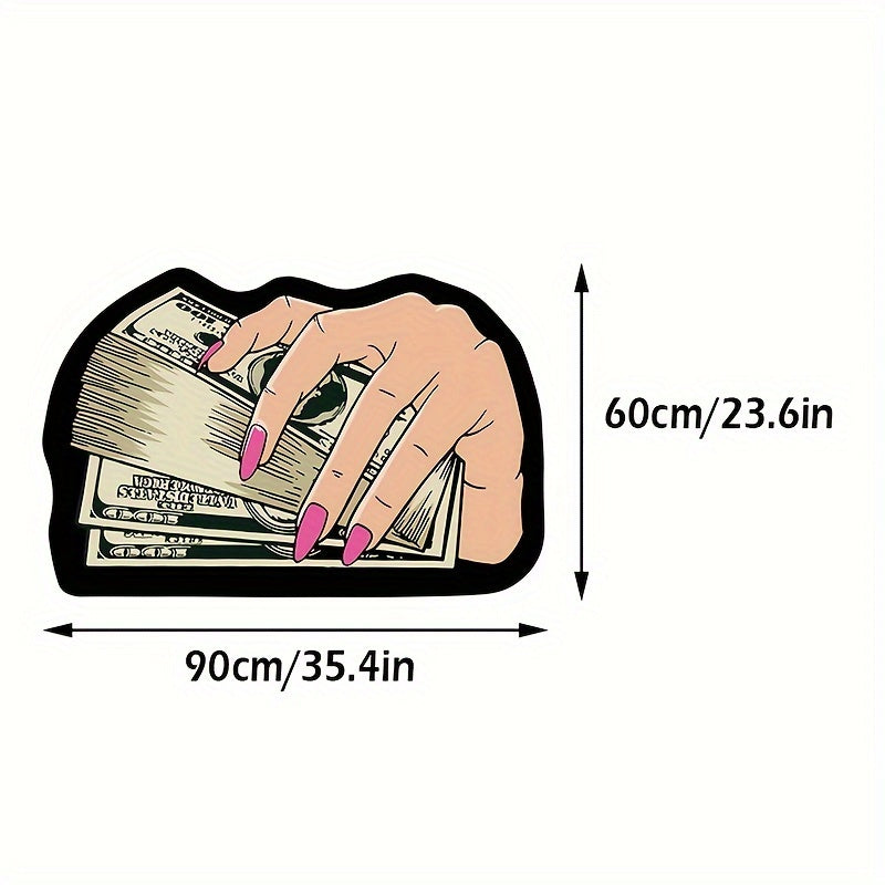 1pc Alfombra Suave Antideslizante con Patrón de Dólares Ideal para Sala de Estar, Dormitorio, Baño, Sala de Juegos, Lavable en Máquina, Felpudo Decorativo con Forma de Dibujos Animados Lindo y Cómodo para Entrada, Tapete de Alta Calidad para Decoración d