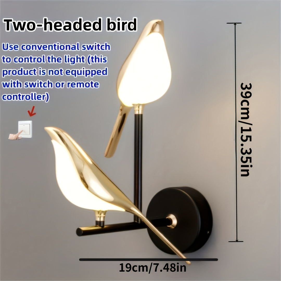 1/2 piezas de Aplique de Pared LED Moderno y Creativo en Forma de Ave, Tres Colores Disponibles para Sala de Estar o Pasillo de Televisión con Herrajes de Montaje
