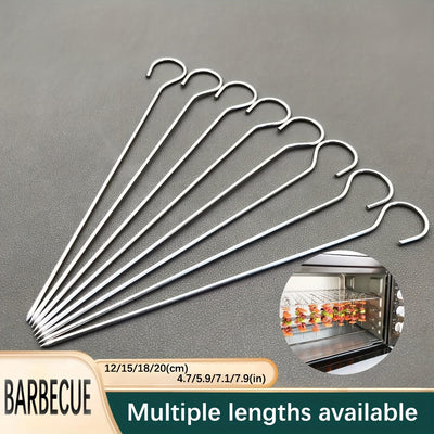 10 piezas/20 piezas de pinchos para hornear de acero inoxidable, accesorios para horno, pinchos para hornear colgantes, gancho para brochetas de carne para horno, pinchos para barbacoa, pinchos para colgar en la estufa de acero inoxidable