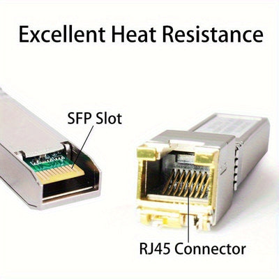 Módulo de cobre SFP de 1 Gb con conectividad RJ45 de 1000 Mbps, 10/100/1000Base-T, transceptor SFP-T intercambiable con calor para intercambios Cisco/Huawei/H3C/Ruijie/Intel, convertidores de medios de fibra, routers y firewalls - Solución de red de alta