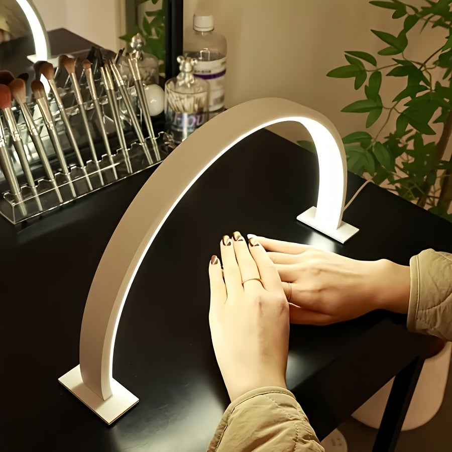 Linterna de Escritorio LED en Forma de Media Luna con Brillo y Temperatura de Color Ajustables, Diseño de Aluminio Alimentado por USB, Ideal para Arte de Uñas, Tatuajes e Iluminación del Espacio de Cuidado de la Piel y Maquillaje, Lámparas de Oficina en