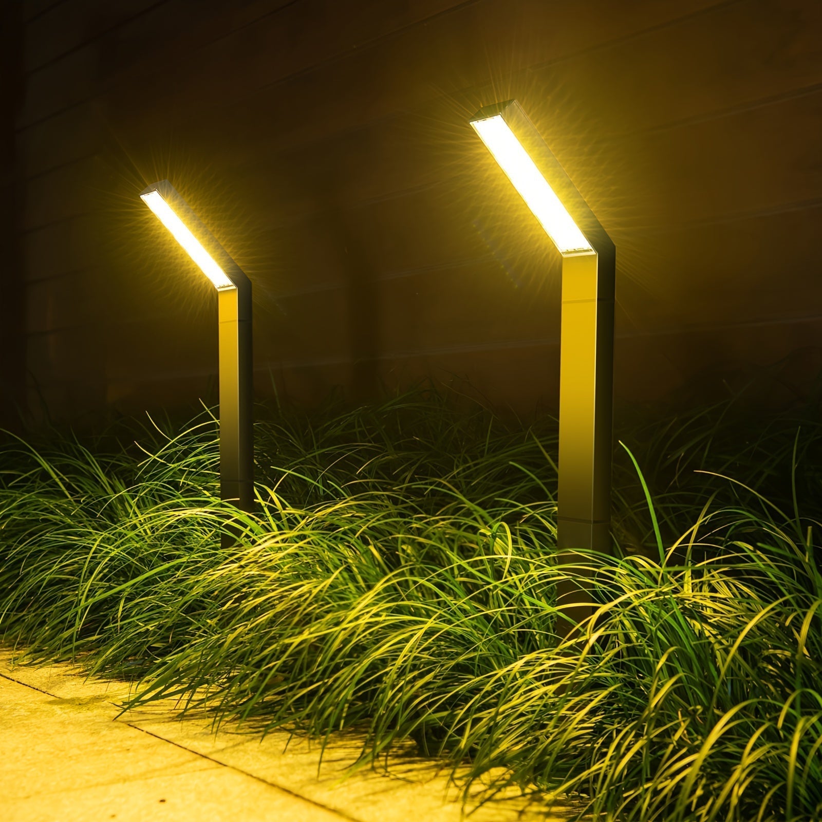 1/2 piezas de luz solar exterior, luz solar tipo R para senderos ajustable (luz blanca, luz cálida, luz neutra) adecuada para patio, jardín, césped, terraza floral, camino turístico, luz decorativa lateral de calle, luz decorativa exterior para Halloween