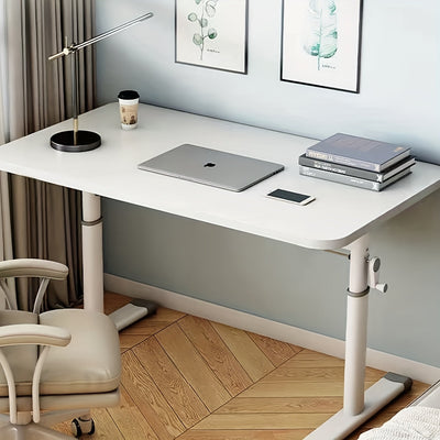 Escritorio portátil de mano con altura ajustable - Marco de metal portátil con parte superior de madera tratada, 3,2+ pies cúbicos de almacenamiento, 27" de altura, sin necesidad de ensamblaje para hogar, dormitorio, espacios pequeños, escritorio portáti