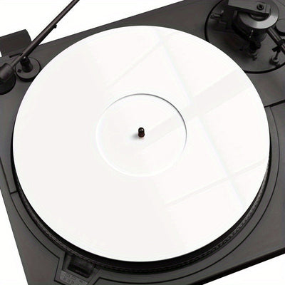Alfombrilla de Acrílico Blanca para Tocadiscos - 30.48cm Plancha Antideslizante para Tocadiscos de Vinilo - Cubierta Antiestática, Reduce Ruido y Estática - Calidad de Bajos Más Fuertes, Material Duradero de PMMA, Protege de Polvo y Residuos, Alfombrilla