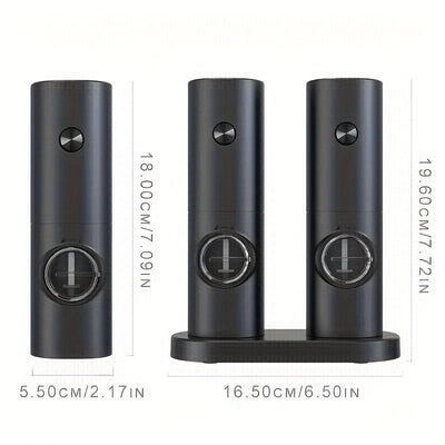 Opción de 1pc/2pcs, Juego de Molinillos Eléctricos para Sal y Pimienta con Luz LED, Grano Ajustable, Gran Capacidad, Ideal para Cocina en Casa o BBQ, Regalo de Boda
