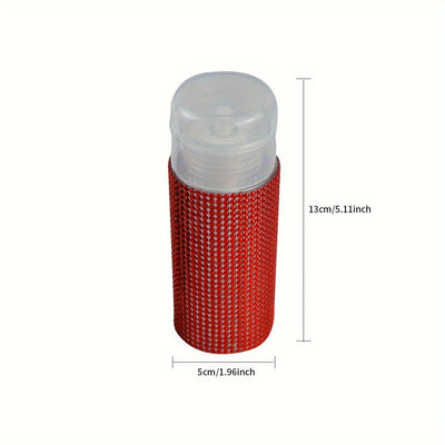 Dispensador de cosméticos decorado con diamantes de imitación de 150 ml para tónico, removedor de maquillaje, removedor de esmalte de uñas - Botella de bomba de empuje independiente de plástico, sin necesidad de electricidad