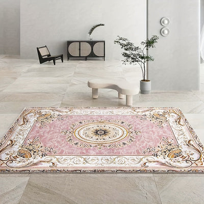 Alfombra de terciopelo suave y lujosa, 852 g/m², diseño de flores para balcón o jardín, pile baja para dormitorio, se puede cortar, tejido liso y liviano de poliéster, lavable a máquina, antideslizante, decoración retro para hogar, multifuncional para sa