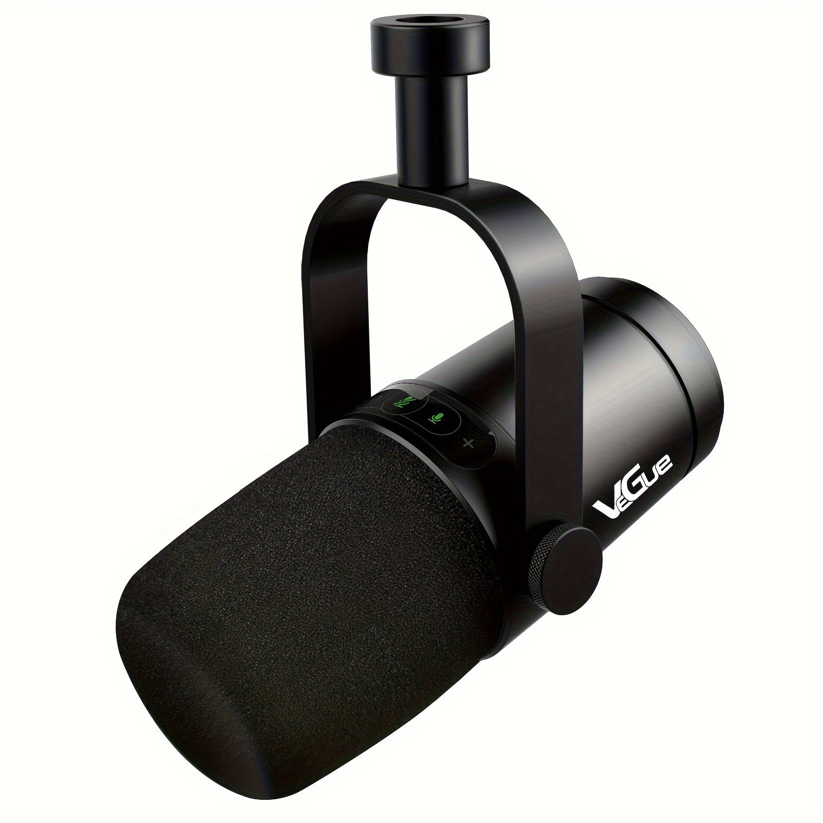 Micrófono Dinámico Negro Premium para Podcasting, Gaming y Transmisión en Vivo - USB/XLR Cardióide con Tap-to-Mute, Conector para Auriculares Integrado y Aislamiento de Voz, Vocal, Grabación, Todo en Metal