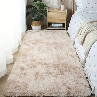 1pz Alfombra de Área Gris Claro con Estampado Tie-Dye Ultra Suave y Gruesa - Antideslizante Hecha a Máquina 100% Poliéster para Sala de Estar y Dormitorio, Solo Lavado a Mano, Decoración Acogedora para el Hogar, Alfombras para Dormitorio